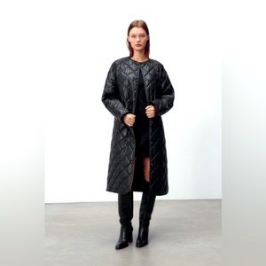 Zara black quilted coat